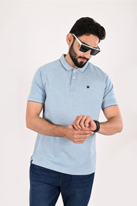 Melange Sky Blue Polo T-Shirt