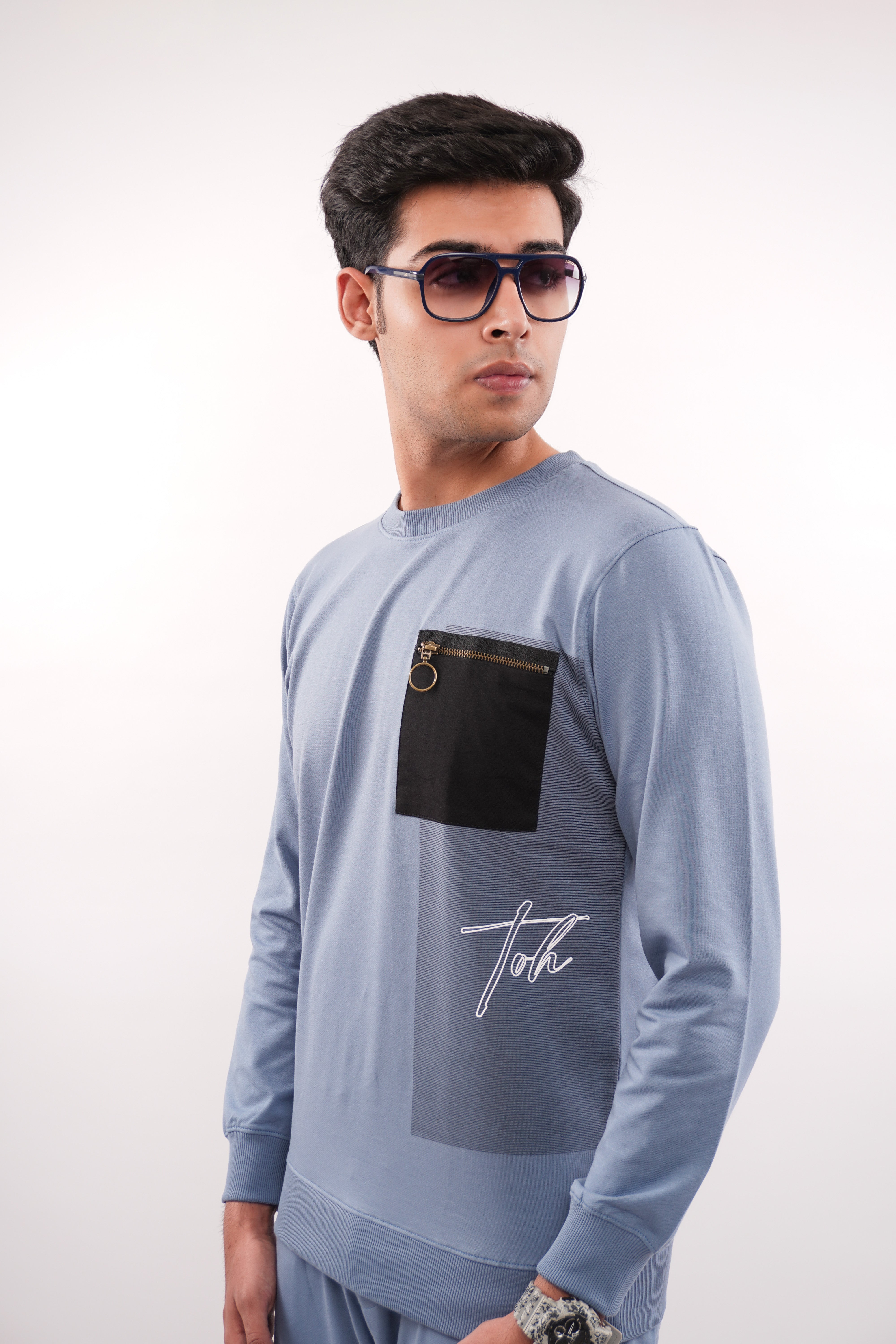 Steel Blue Regular Fit Sweatshirt