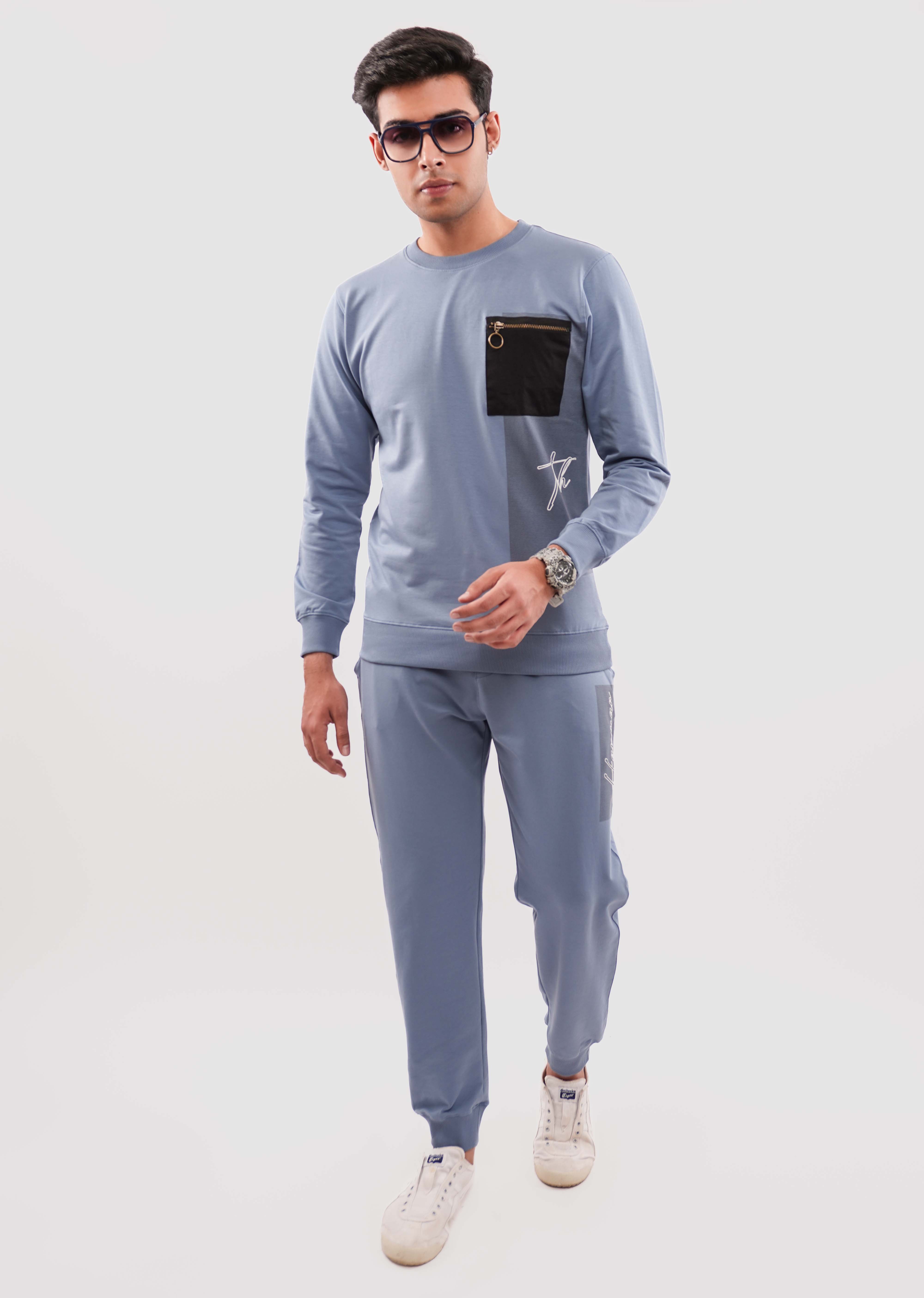 Steel Blue Regular Fit Sweatshirt