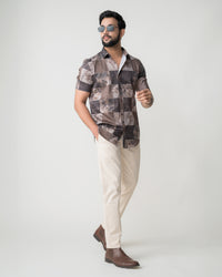 BROWN REGULAR FIT SHIRT