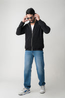 MATTLE BLACK REGULAR FIT JACKET