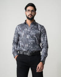 METAL GREY REGULAR FIT SHIRT