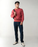 DUSTY RED REGULAR FIT SWEATSHIRT