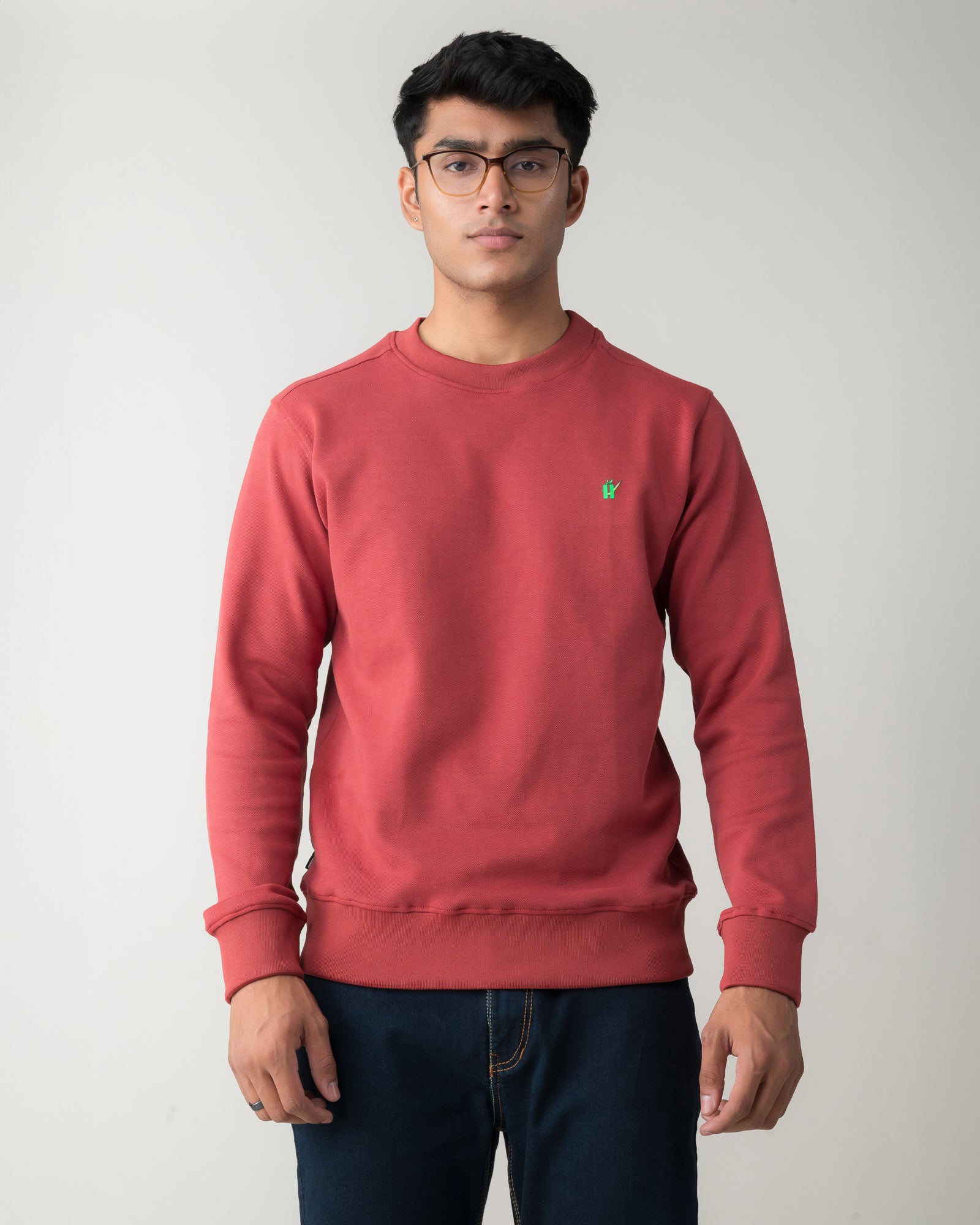 DUSTY RED REGULAR FIT SWEATSHIRT