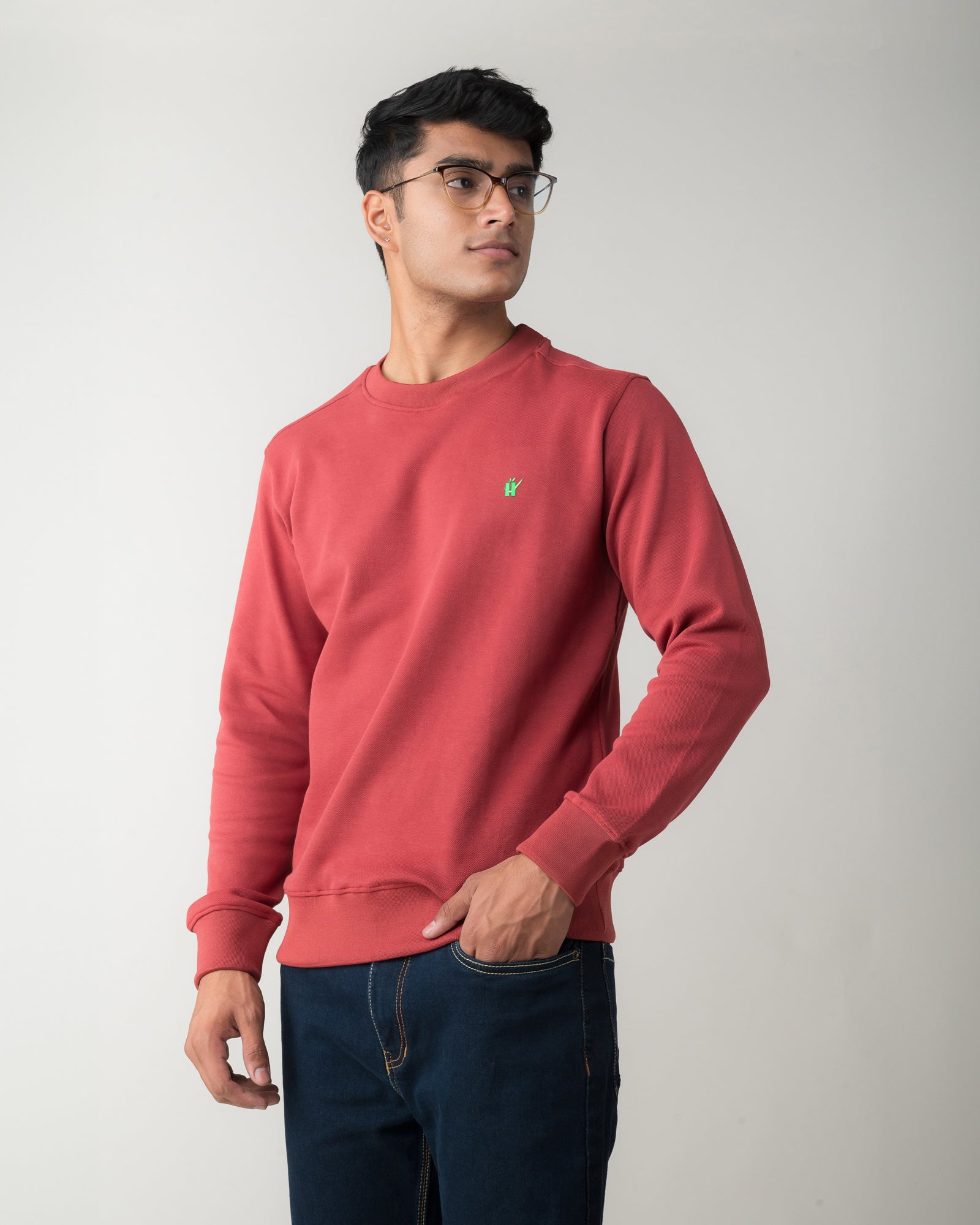 DUSTY RED REGULAR FIT SWEATSHIRT