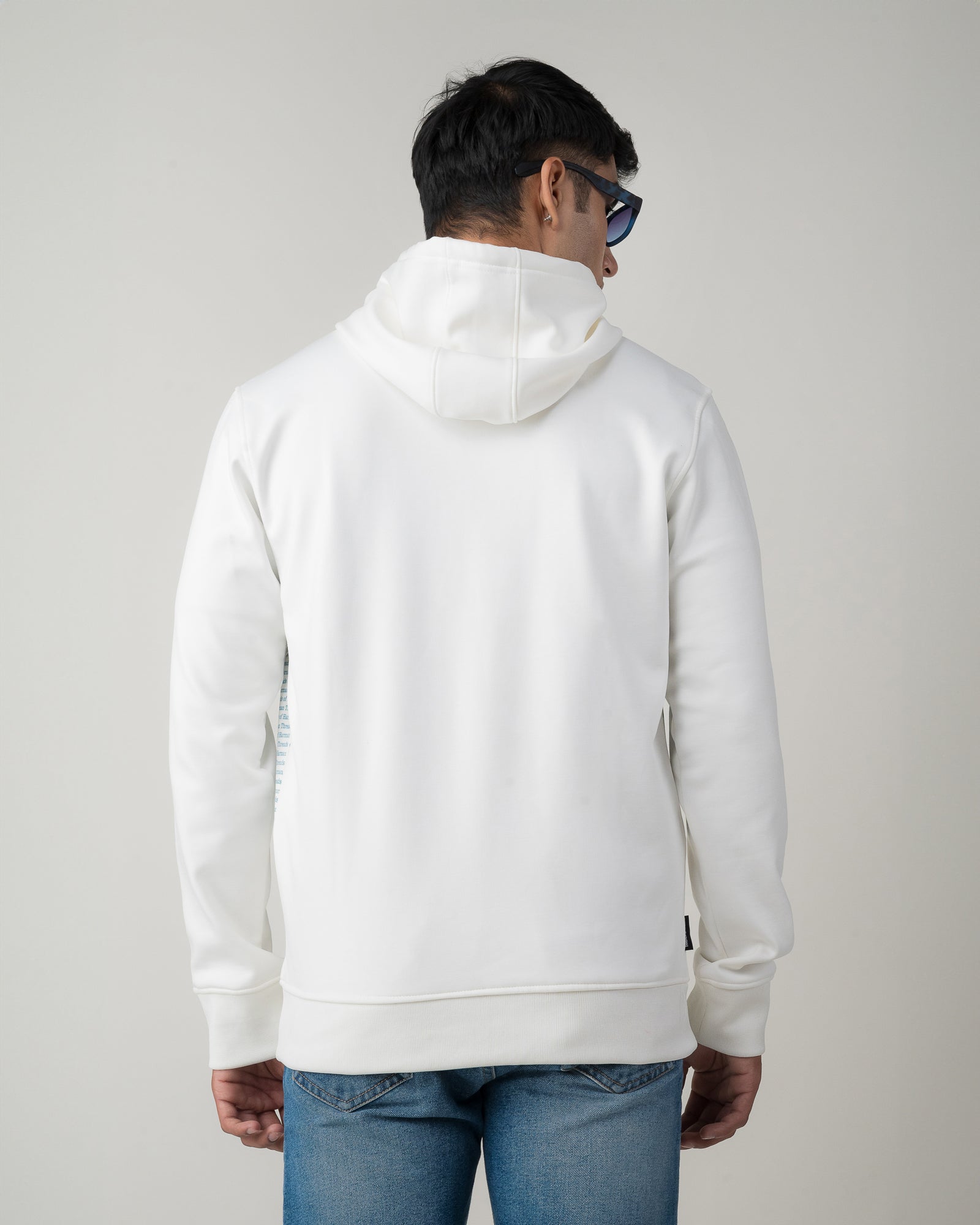 WHITE REGULAR FIT HOODIE