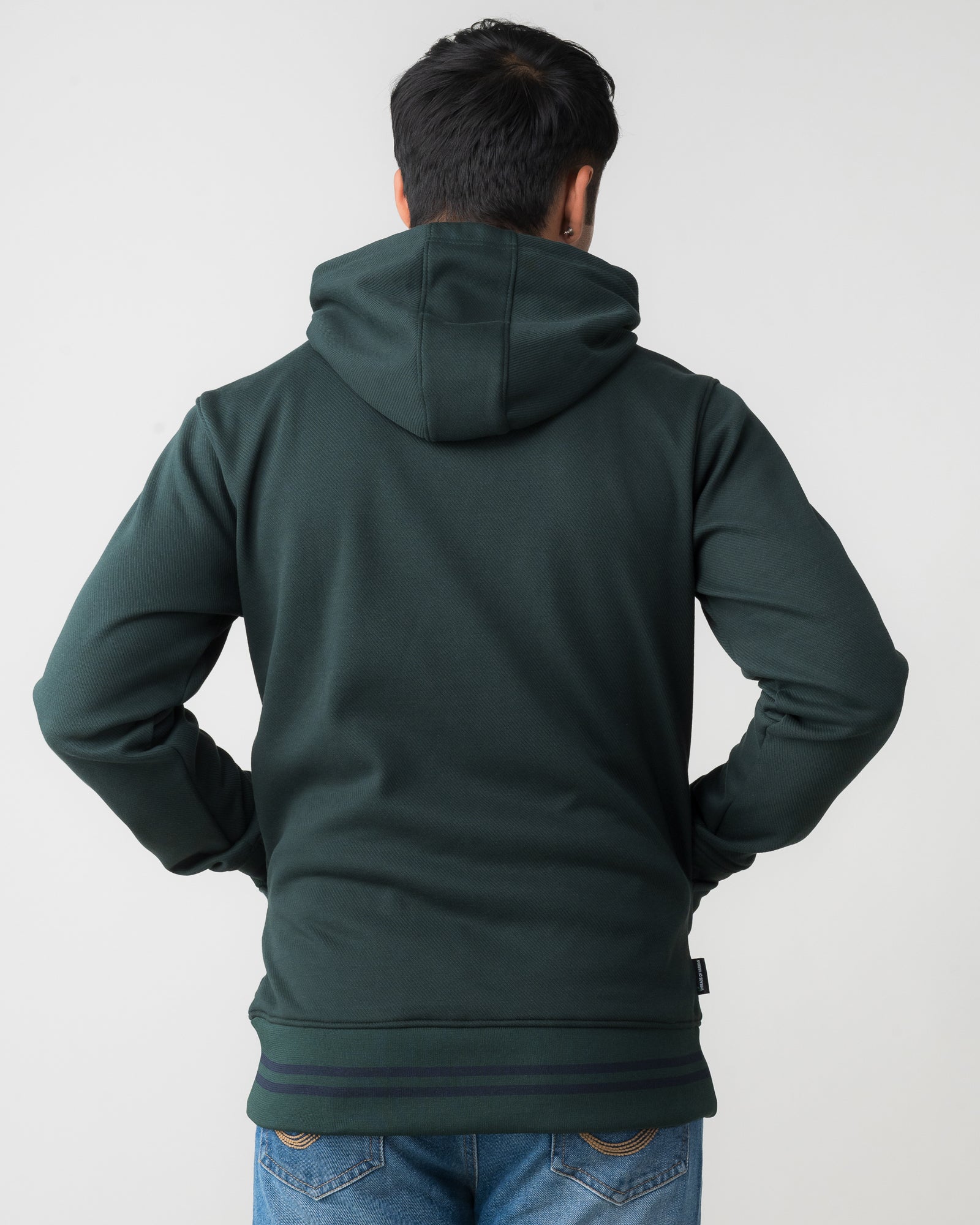 DARK GREEN REGULAR FIT HOODIE