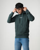 DARK GREEN REGULAR FIT HOODIE