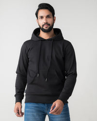 BLACK REGULAR FIT HOODIE