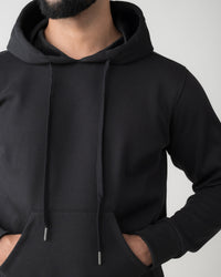 BLACK REGULAR FIT HOODIE