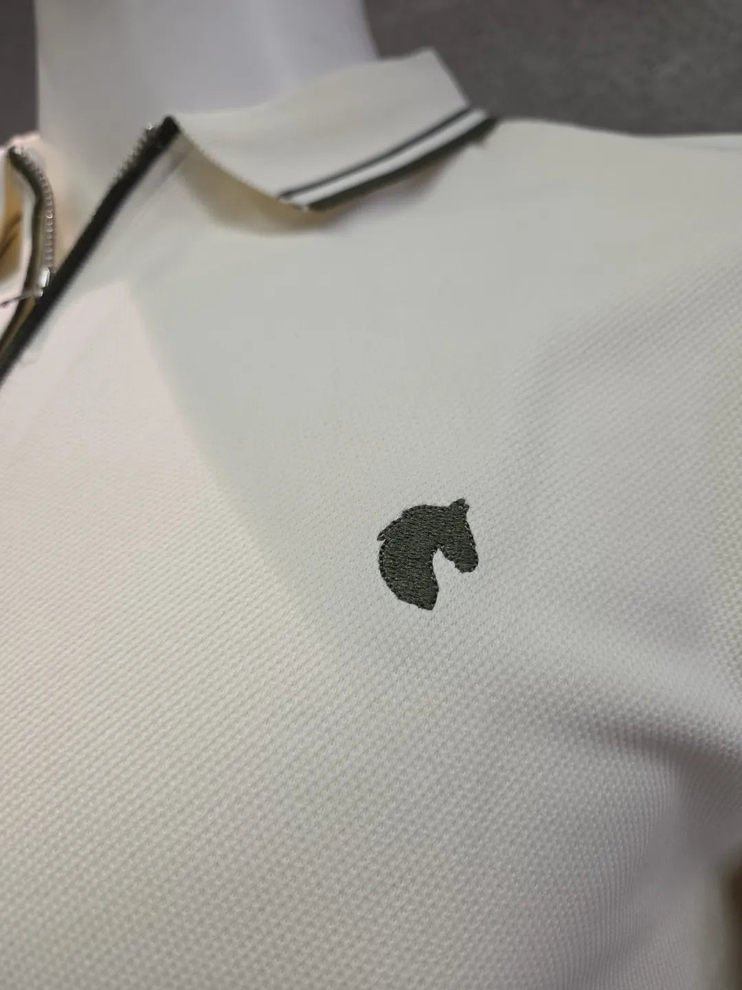 Cream - Men's Zipper Polo