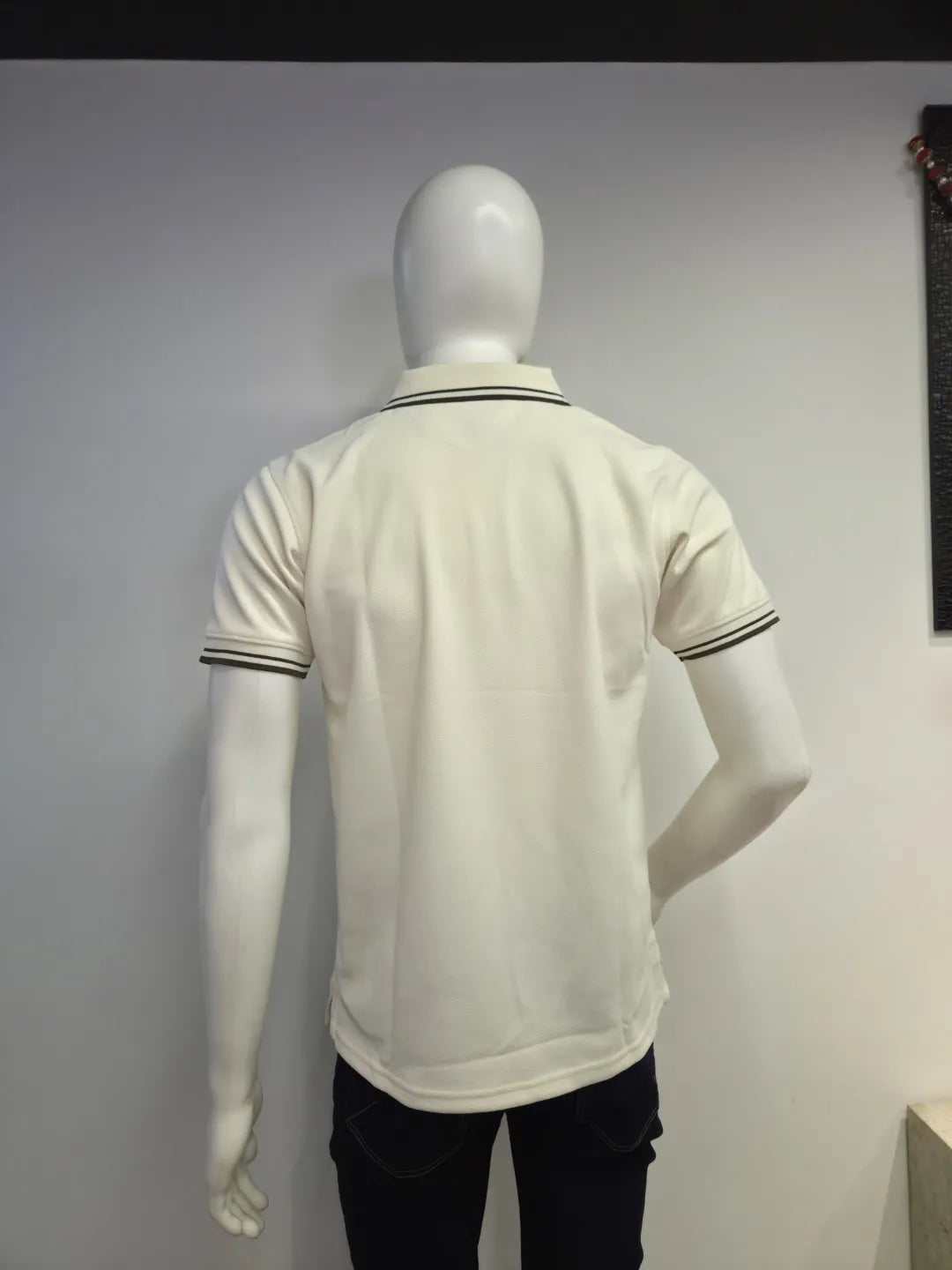 Cream - Men's Zipper Polo