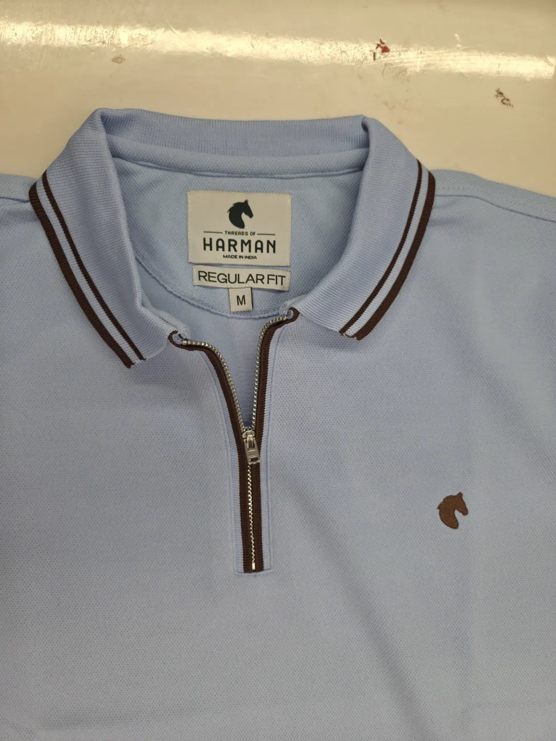 Sky Blue - Men's Zipper Polo