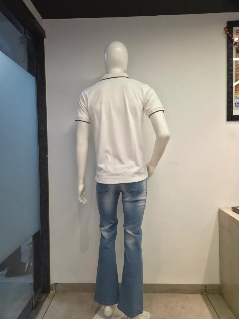 White - Men's Zipper Polo