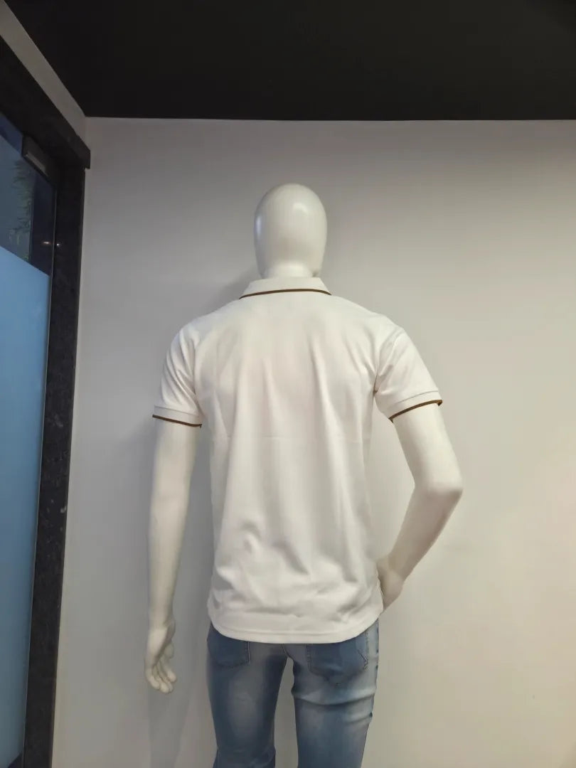 White - Men's Zipper Polo