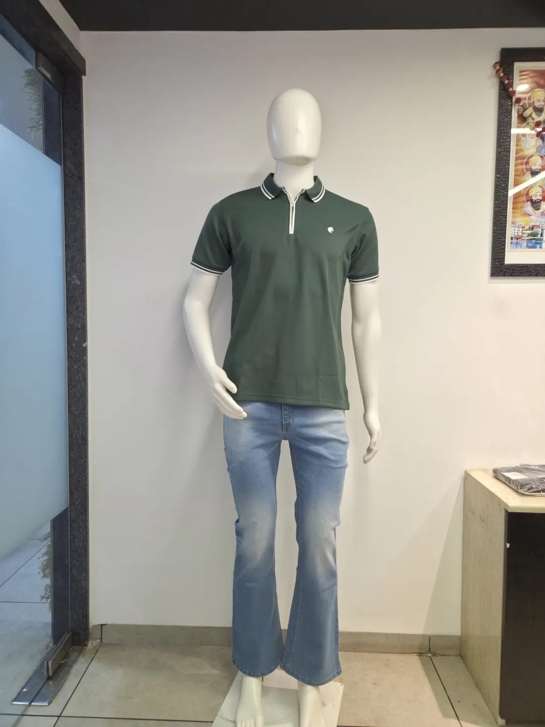 Green - Men's Zipper Polo