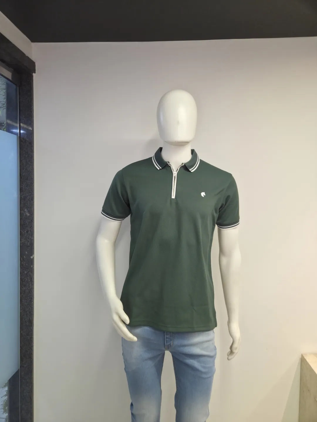 Green - Men's Zipper Polo