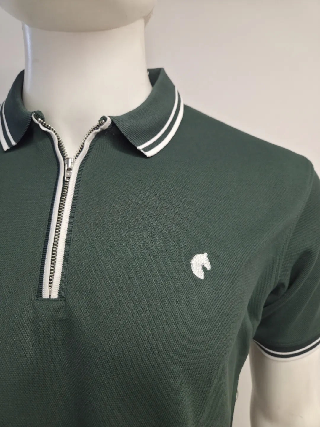 Green - Men's Zipper Polo