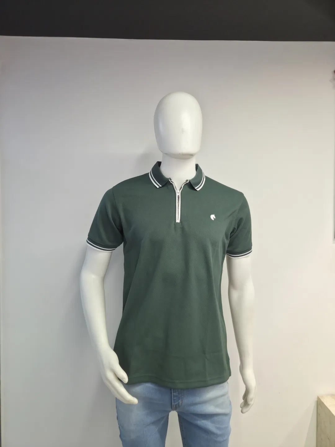 Green - Men's Zipper Polo