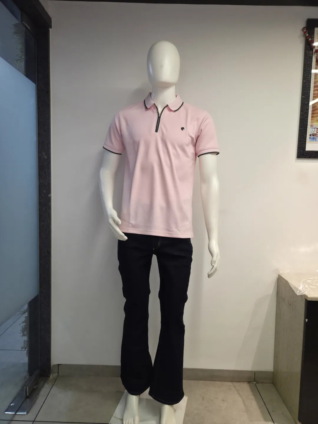 Pink - Men's Zipper Polo