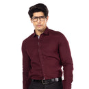 Maroon Solid Slim Fit Shirt