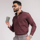 Maroon Stripes Regular Fit Shirt