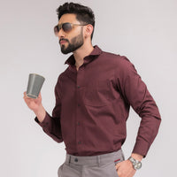 Maroon Stripes Regular Fit Shirt