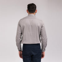 Light Grey Satin Regular Fit Shirt
