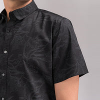 Black Floral Print Slim Fit Shirt