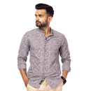 Grey Floral Print Slim Fit Shirt