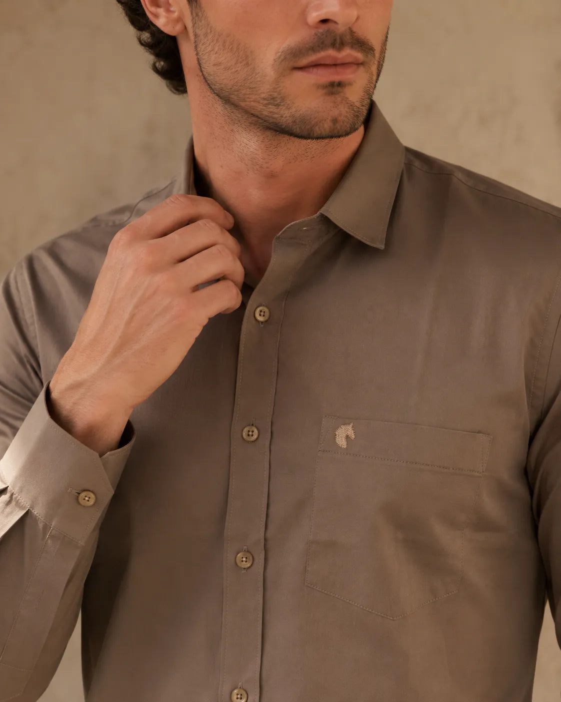 Beige - Premium Giza Cotton Formal Shirt
