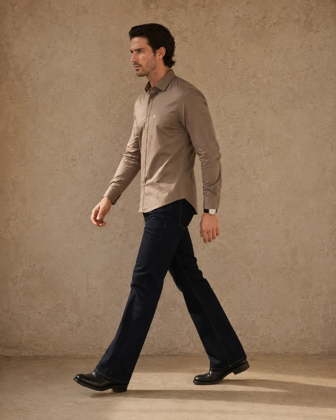 Beige - Premium Giza Cotton Formal Shirt