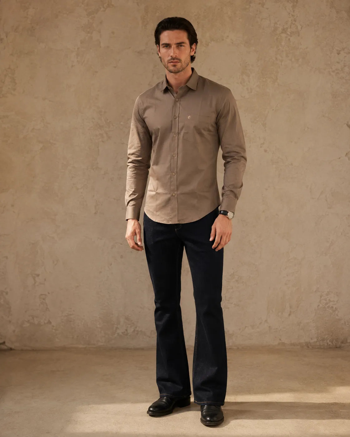 Beige - Premium Giza Cotton Formal Shirt