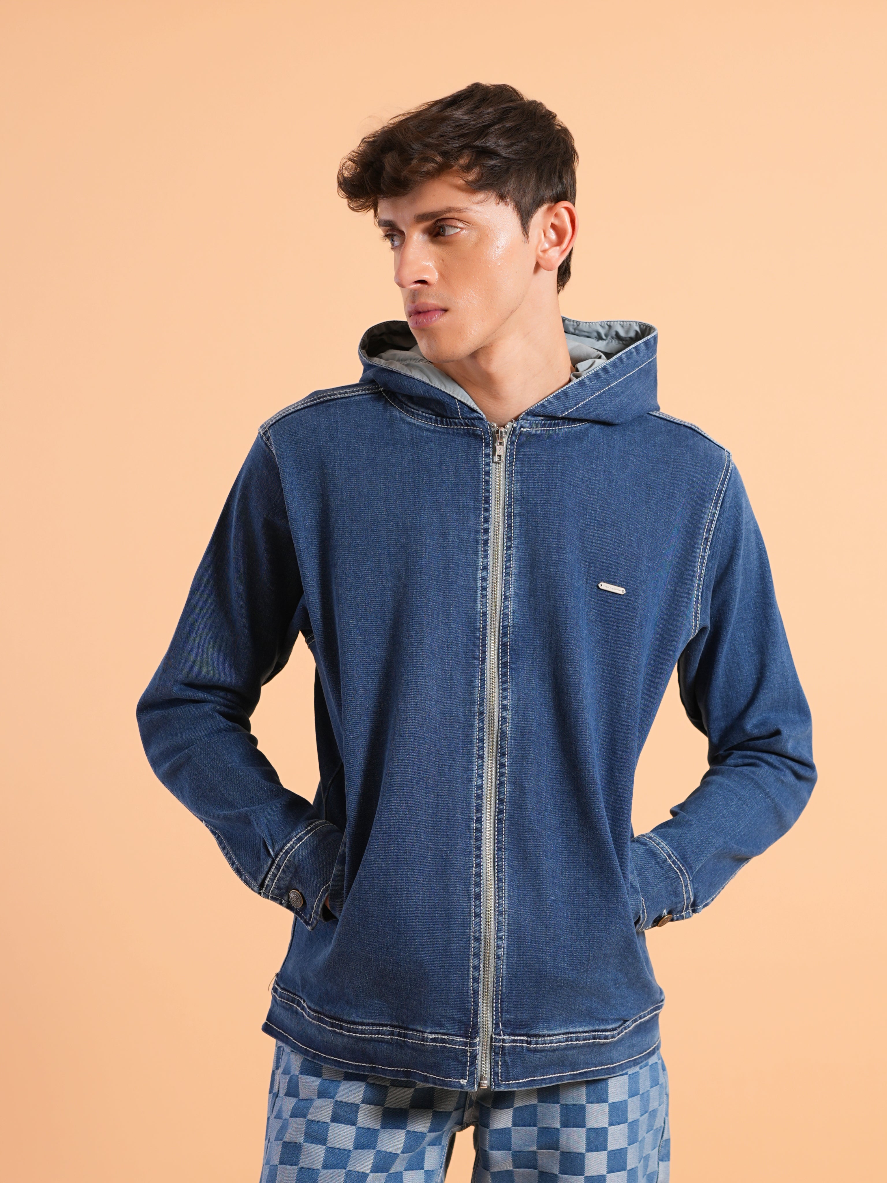 LIGHT BLUE Regular Fit Hoodie