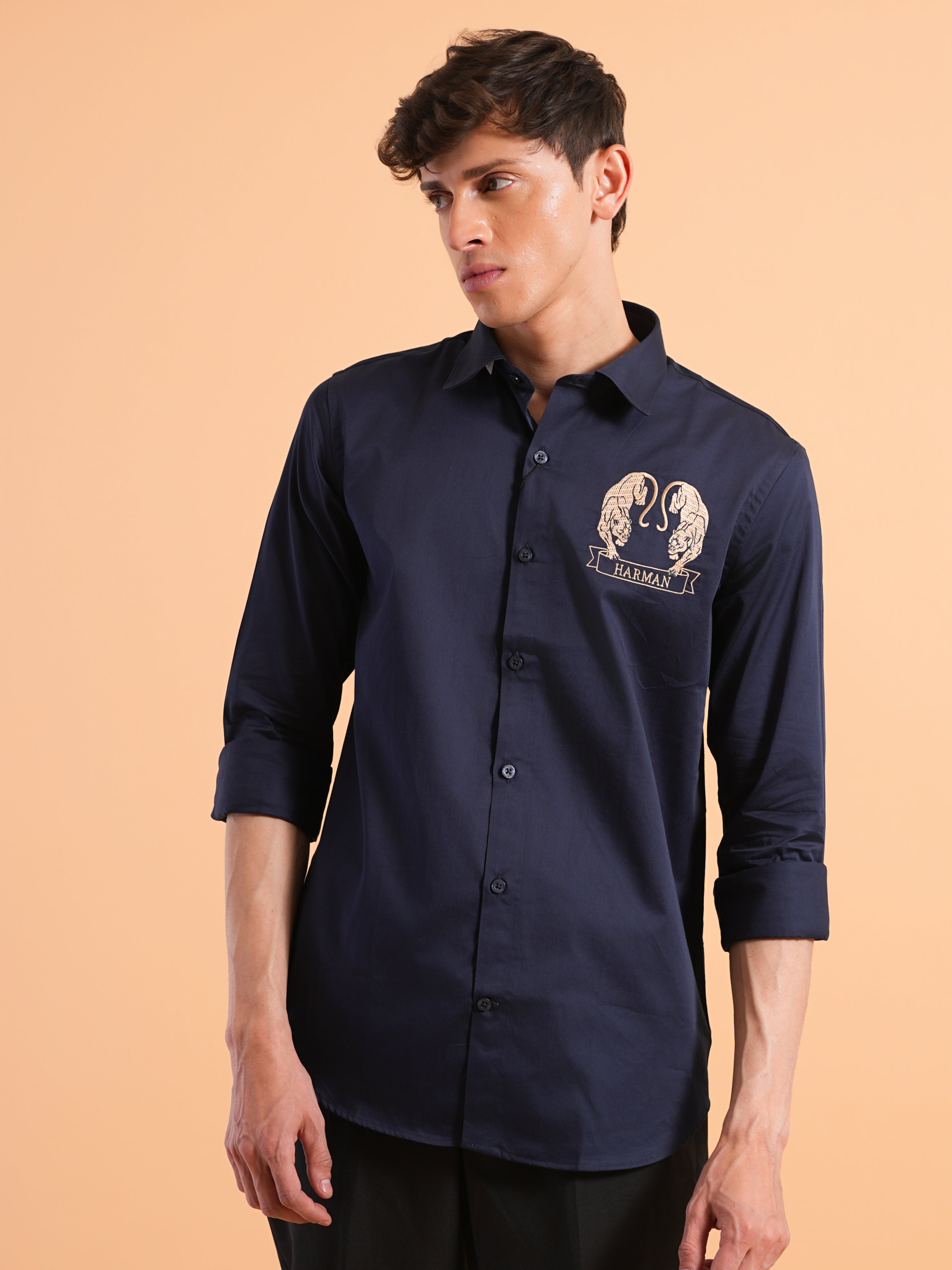 Midnight Navy Signature Embroidered Shirt
