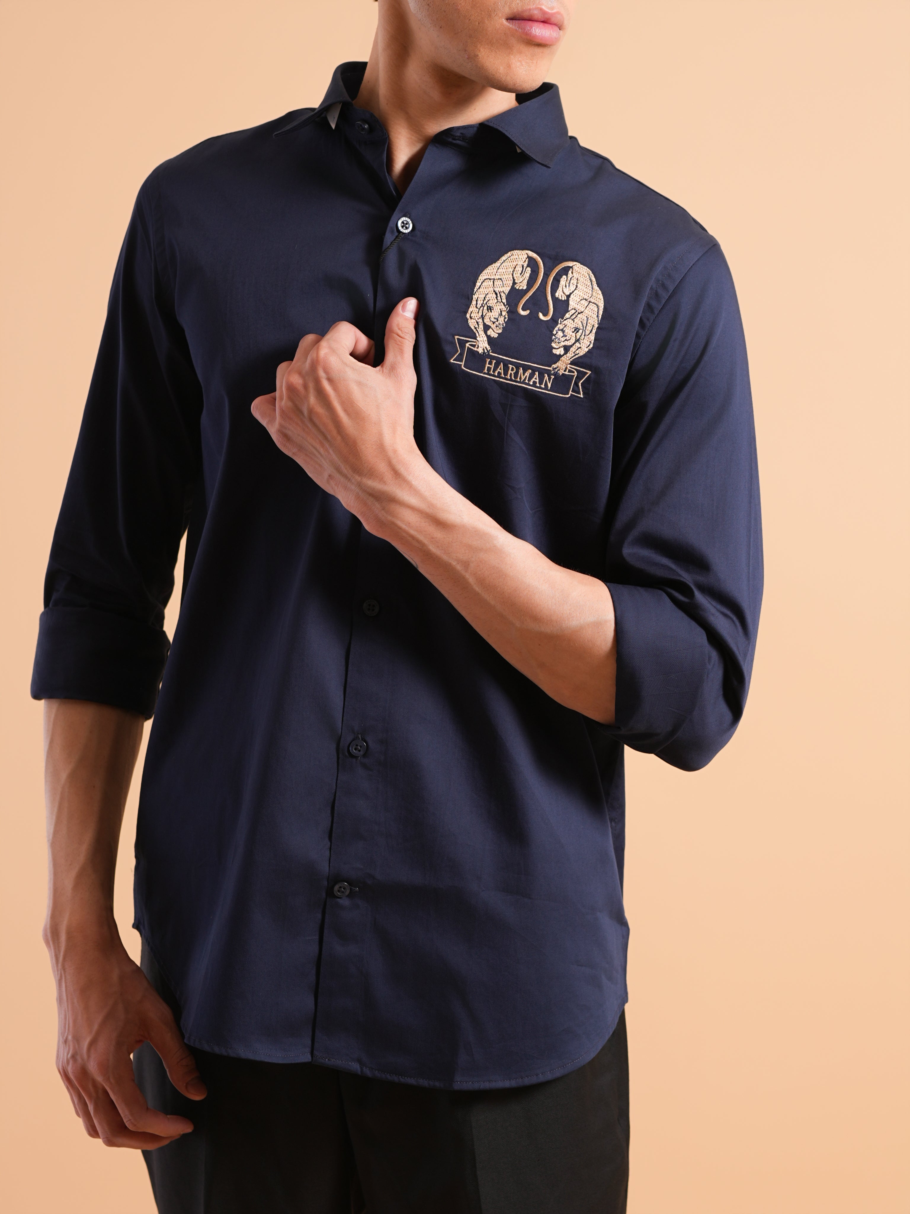 Midnight Navy Signature Embroidered Shirt