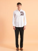 Moon White Embroidered Shirt