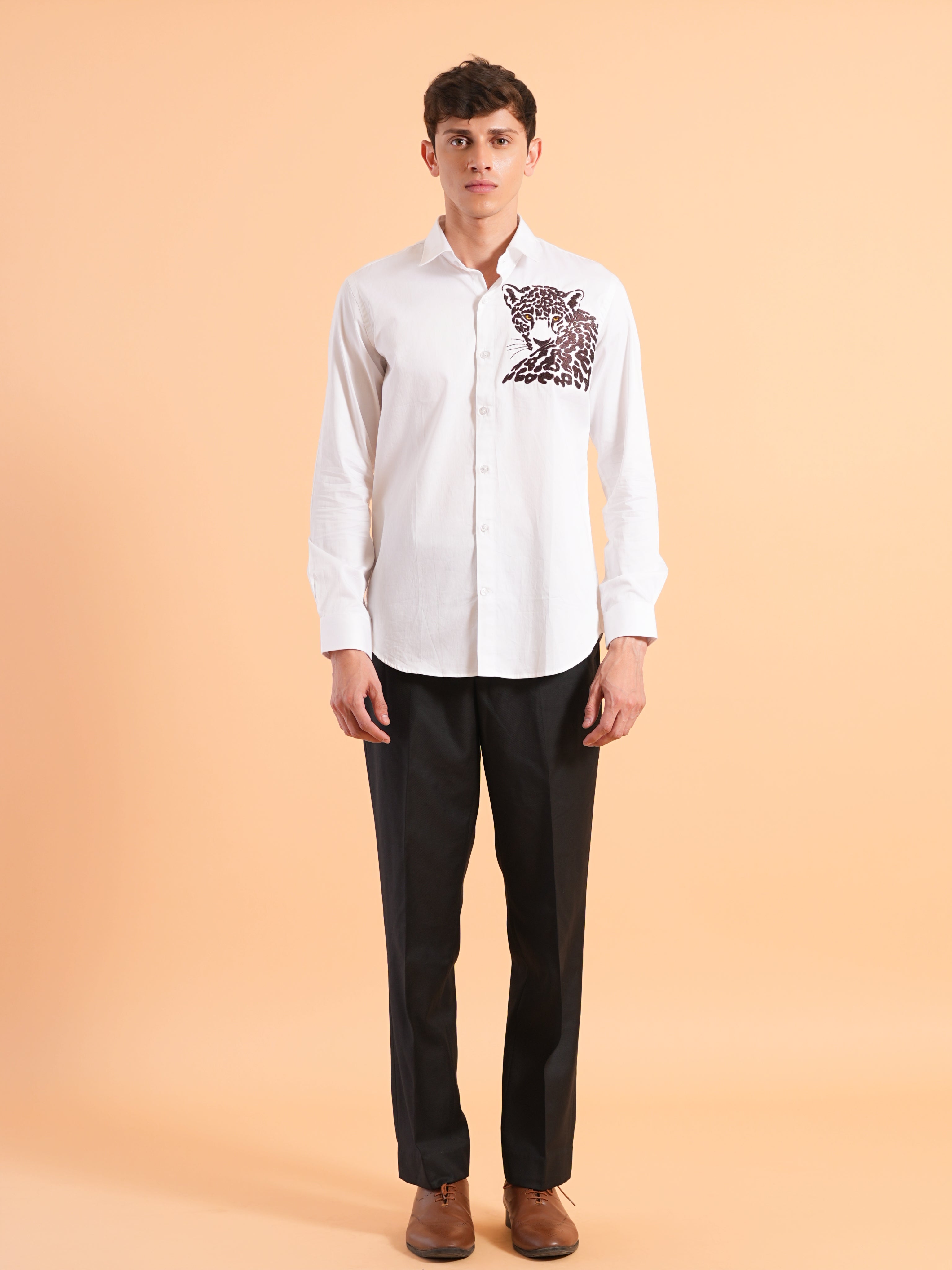 Moon White Embroidered Shirt