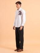Moon White Embroidered Shirt