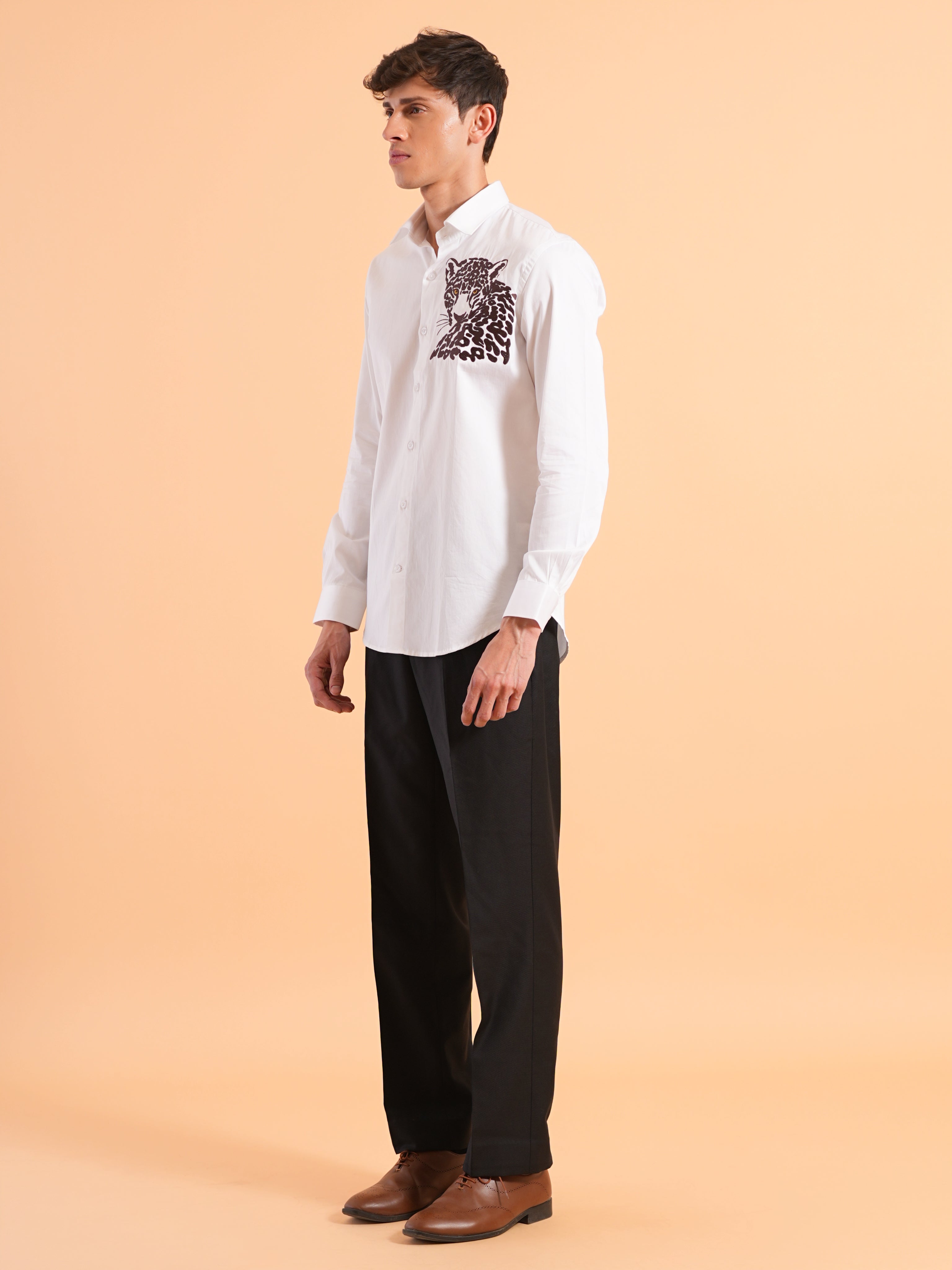 Moon White Embroidered Shirt