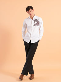 Moon White Embroidered Shirt