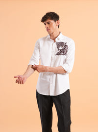 Moon White Embroidered Shirt