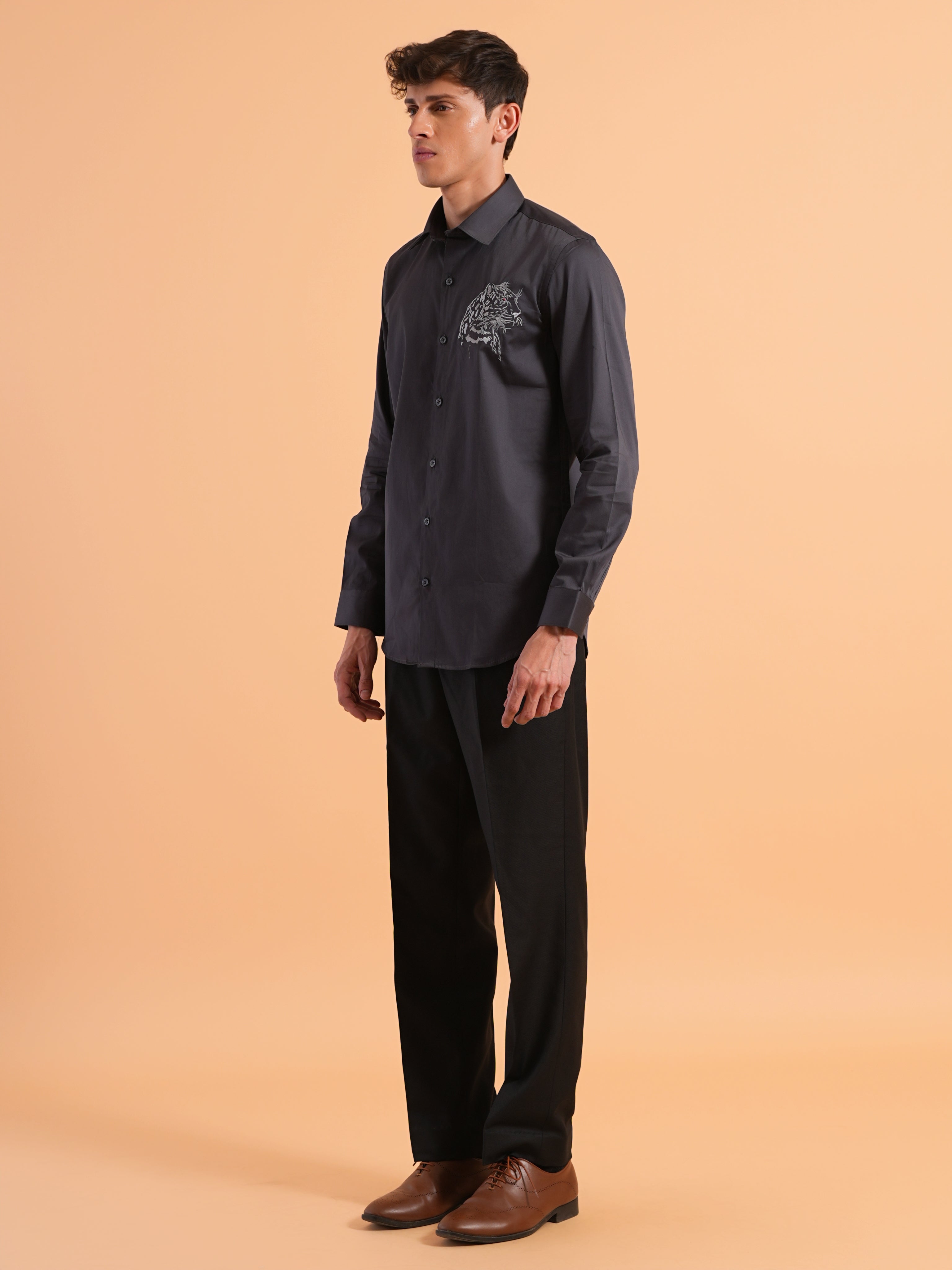 Grey Heritage Embroidered Shirt