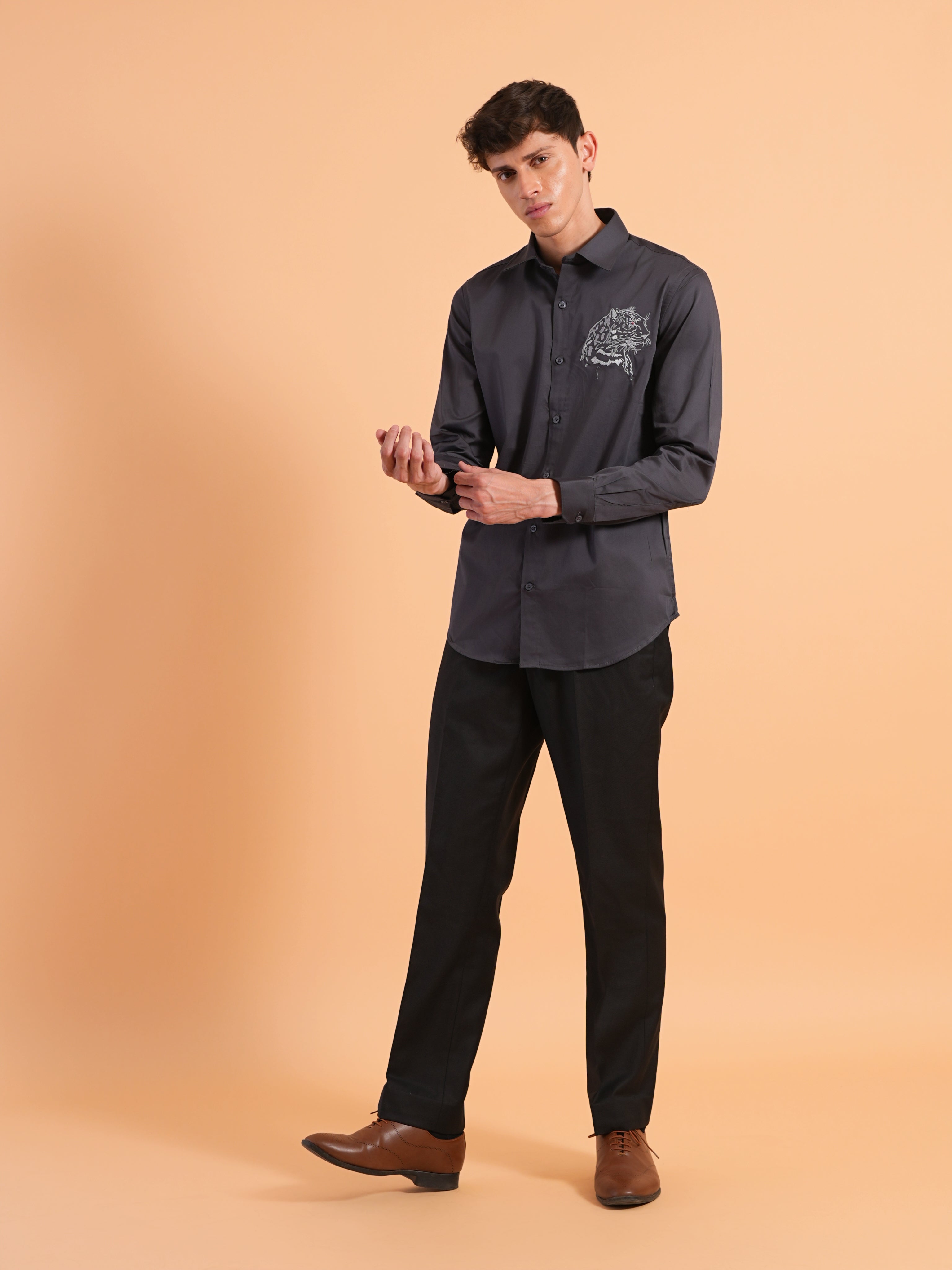 Grey Heritage Embroidered Shirt