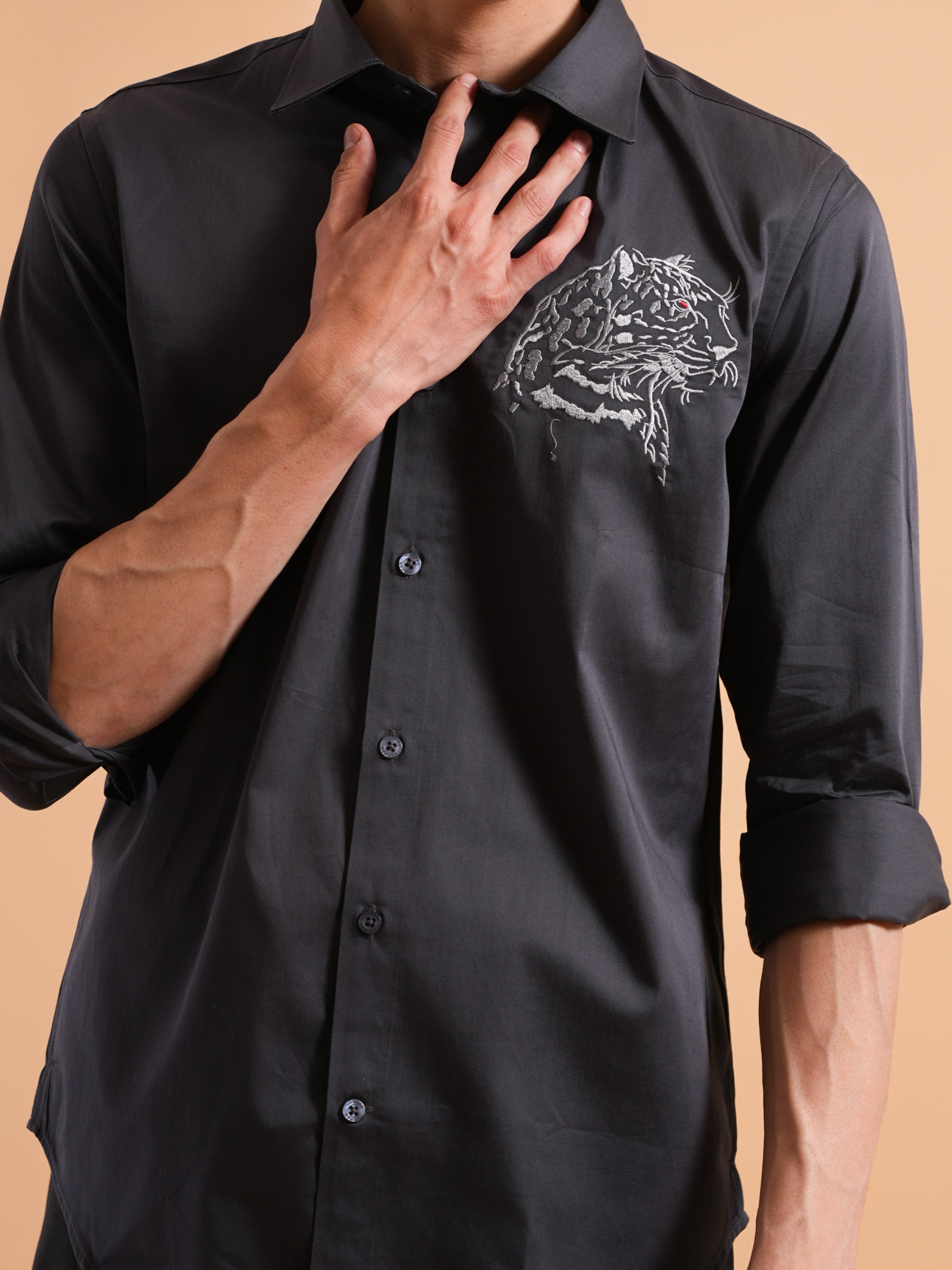 Grey Heritage Embroidered Shirt