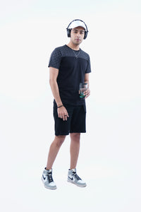 Black Printed Regular Fit T-shirt