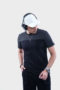 Black Printed Regular Fit T-shirt