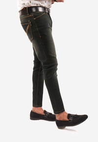 Olive Tapered Fit Denim