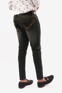 Olive Tapered Fit Denim