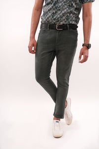 Olive Tapered Fit Denim